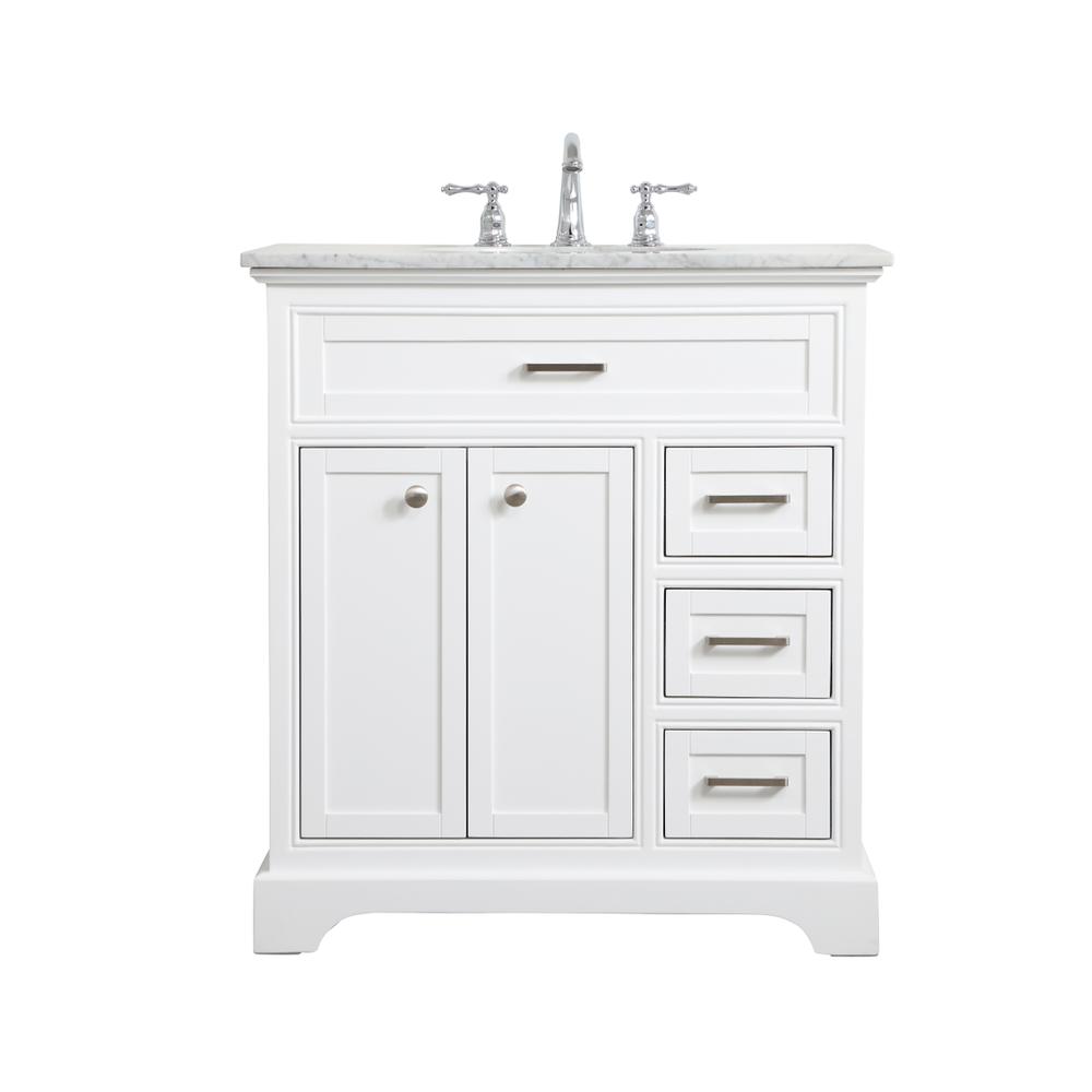 32 inch Single bathroom vanity in white. Picture 1