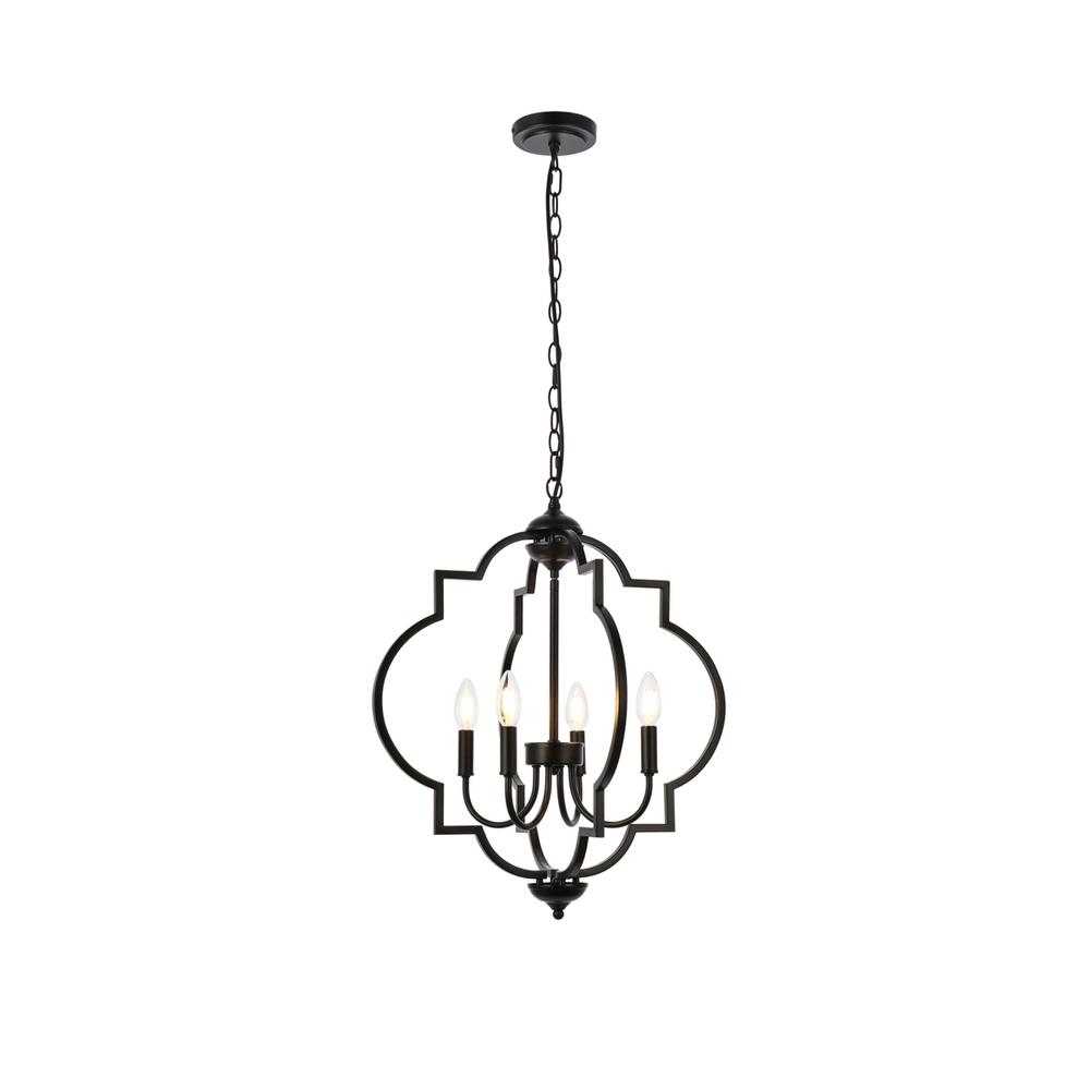 Sandara 4 lights pendant in black. Picture 1