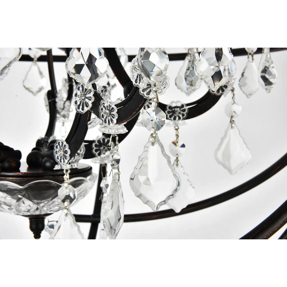 Geneva 5 light Dark Bronze Pendant Clear Royal Cut crystal. Picture 4