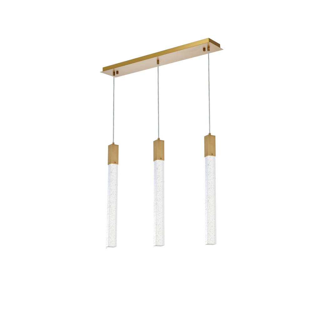 Weston 3 lights pendant in satin gold. Picture 6