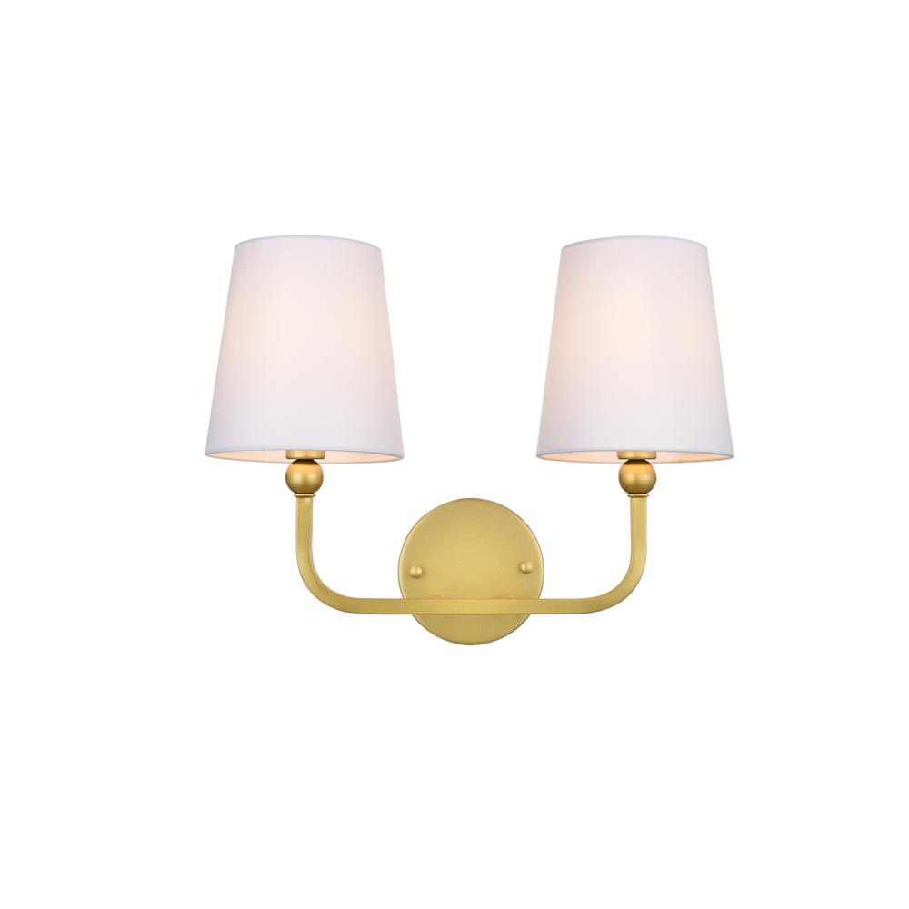 Colson 2 light Brass and Clear Bath Sconce. Picture 1