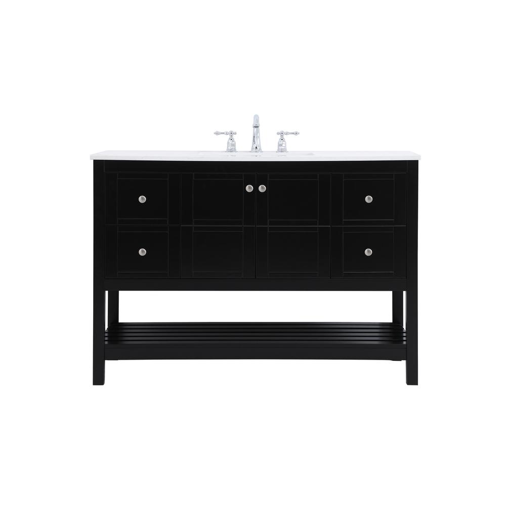 48 inch Single Bathroom Vanity in Black. Picture 1