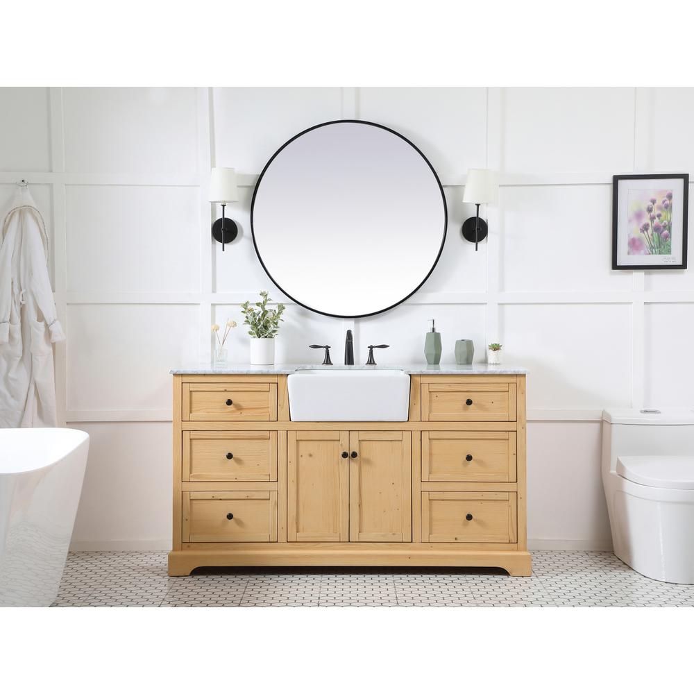 60 inch Single bathroom vanity in natural wood. Picture 4