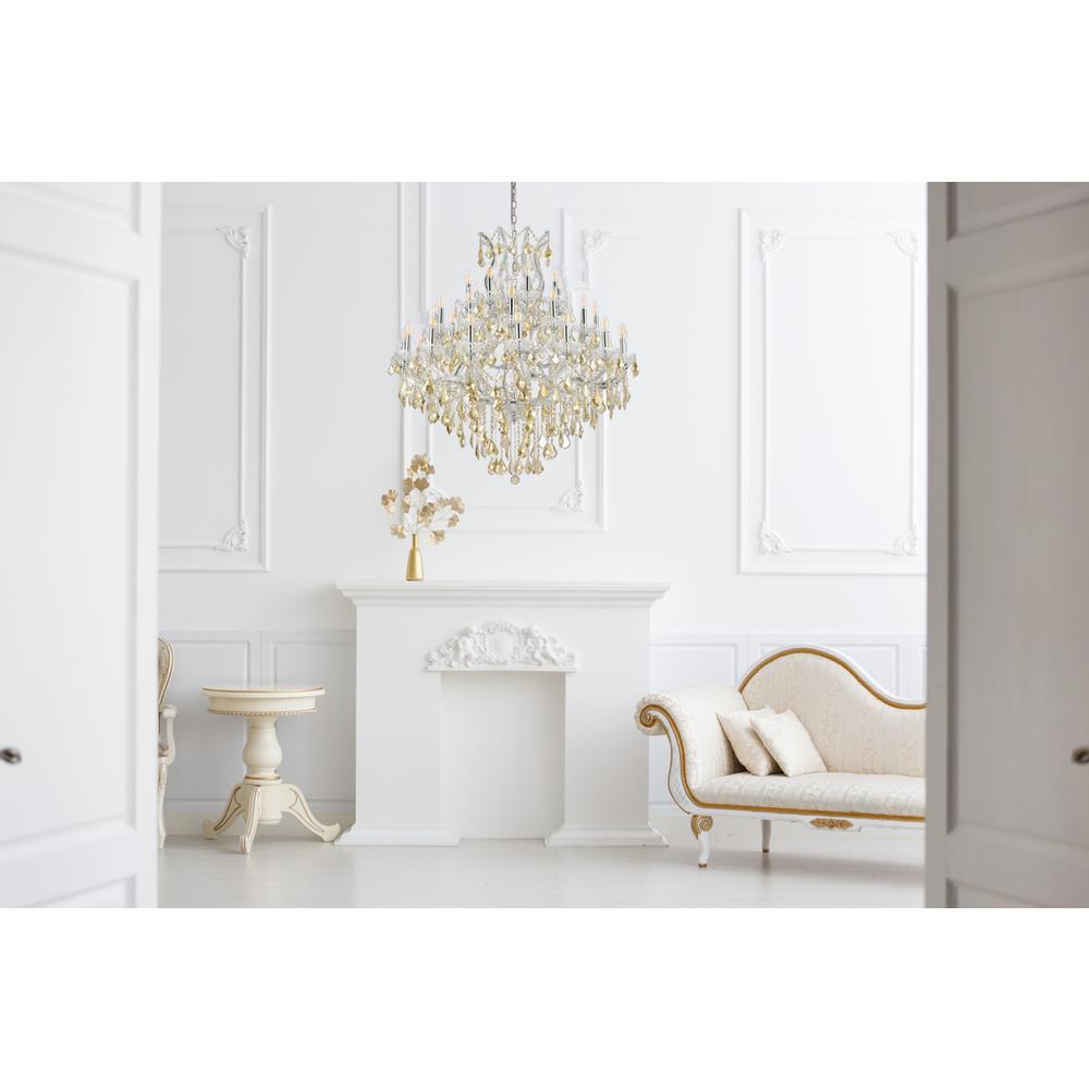 Maria Theresa 37 light Chrome Chandelier Golden Teak (Smoky) Royal Cut Crystal. Picture 8
