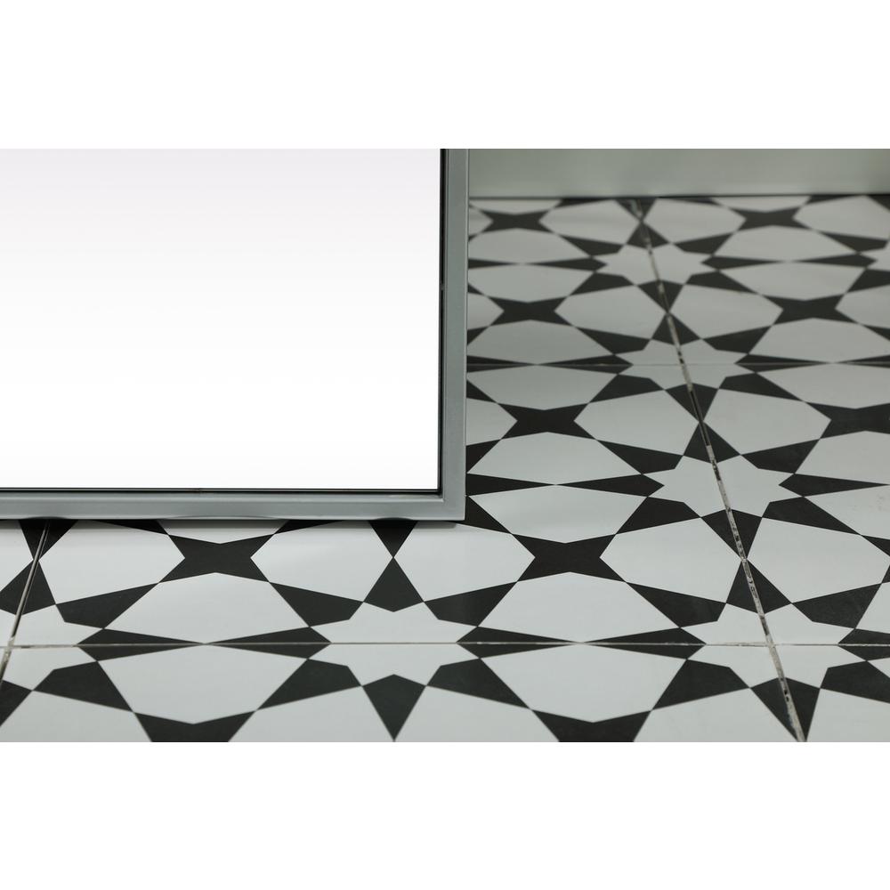 Metal Frame Rectangle Full Length Mirror 30x72 Inch in Silver. Picture 3