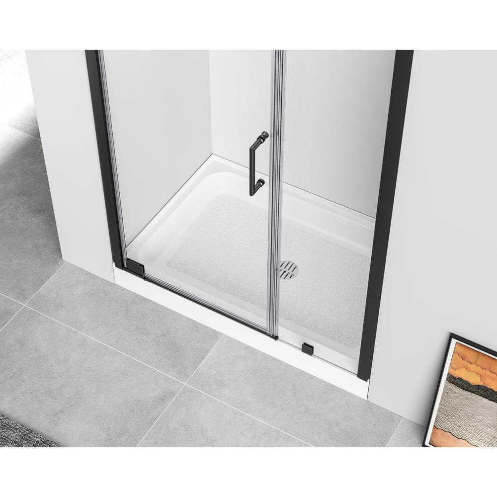 48x32 inch Single threshold shower tray center drain in glossy white. Picture 9