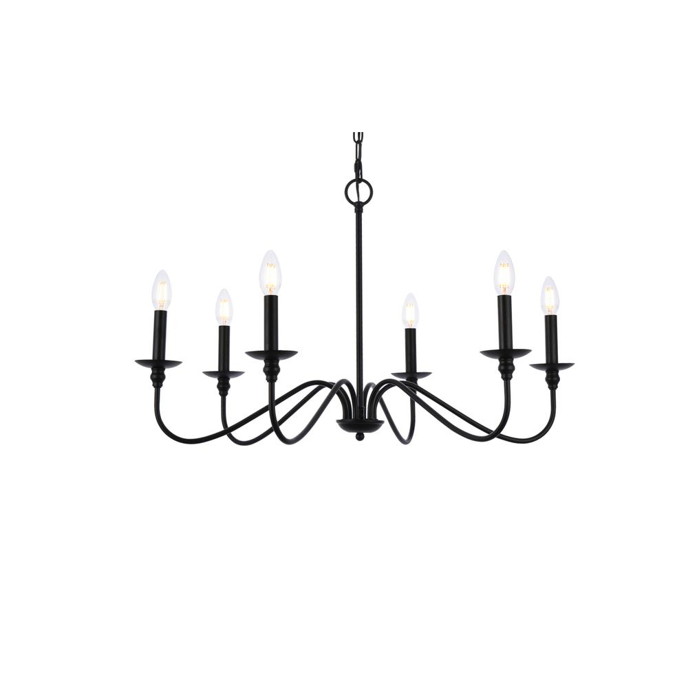Rohan 30 inch chandelier in matte black. Picture 2