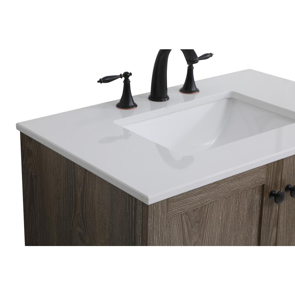 30 inch Single Bathroom Vanity in Weathered oak. Picture 10