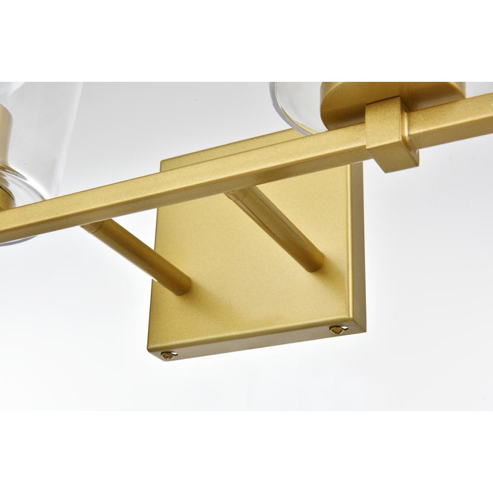 Kacey 4 light Brass and Clear Bath Sconce. Picture 4