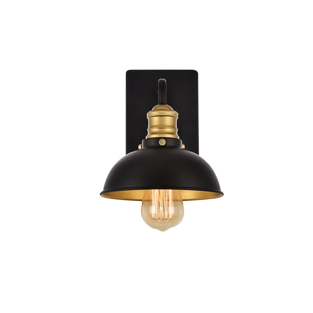 Anders Collection Wall Sconce D7.1 H8.3 Lt:1 Black and Brass Finish. Picture 1