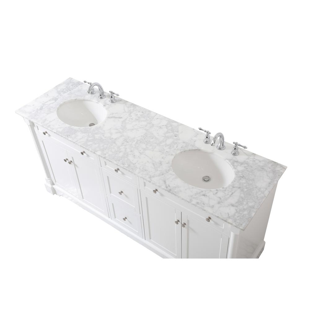 72 inch double bathroom vanity in White. Picture 10