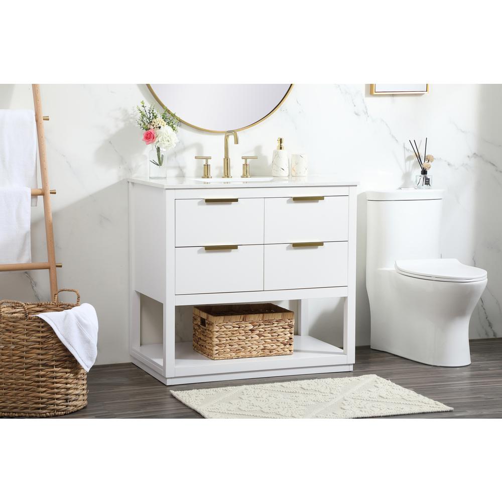 36 inch Single bathroom vanity in white. Picture 2