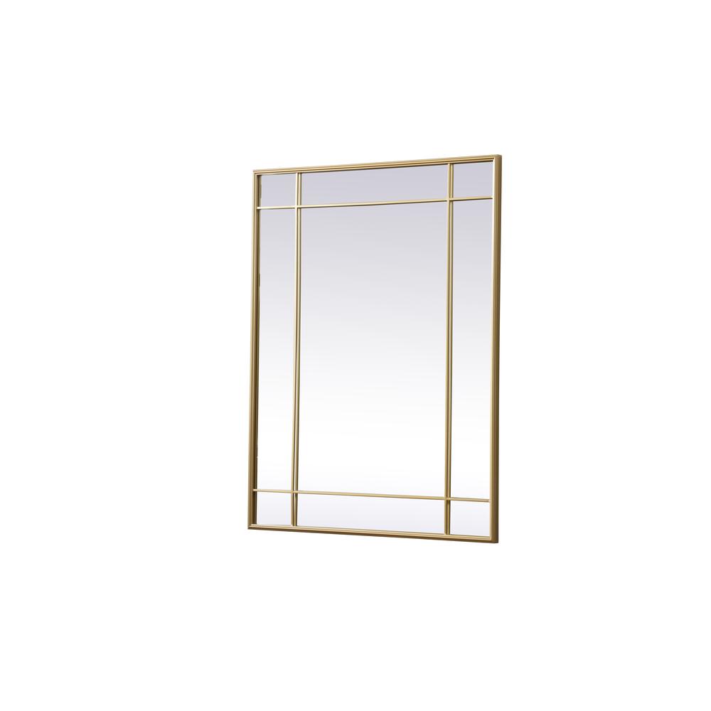 French Panel Wall Mirror 30x40 Inch In Brass. Picture 5