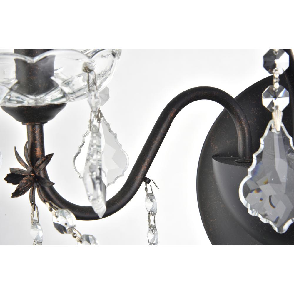 St. Francis 3 light Dark Bronze Wall Sconce Clear Royal Cut Crystal. Picture 5