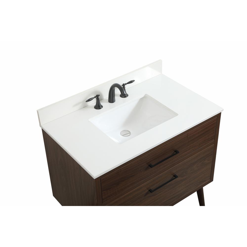 36 inch Single bathroom vanity in walnut with backsplash. Picture 10