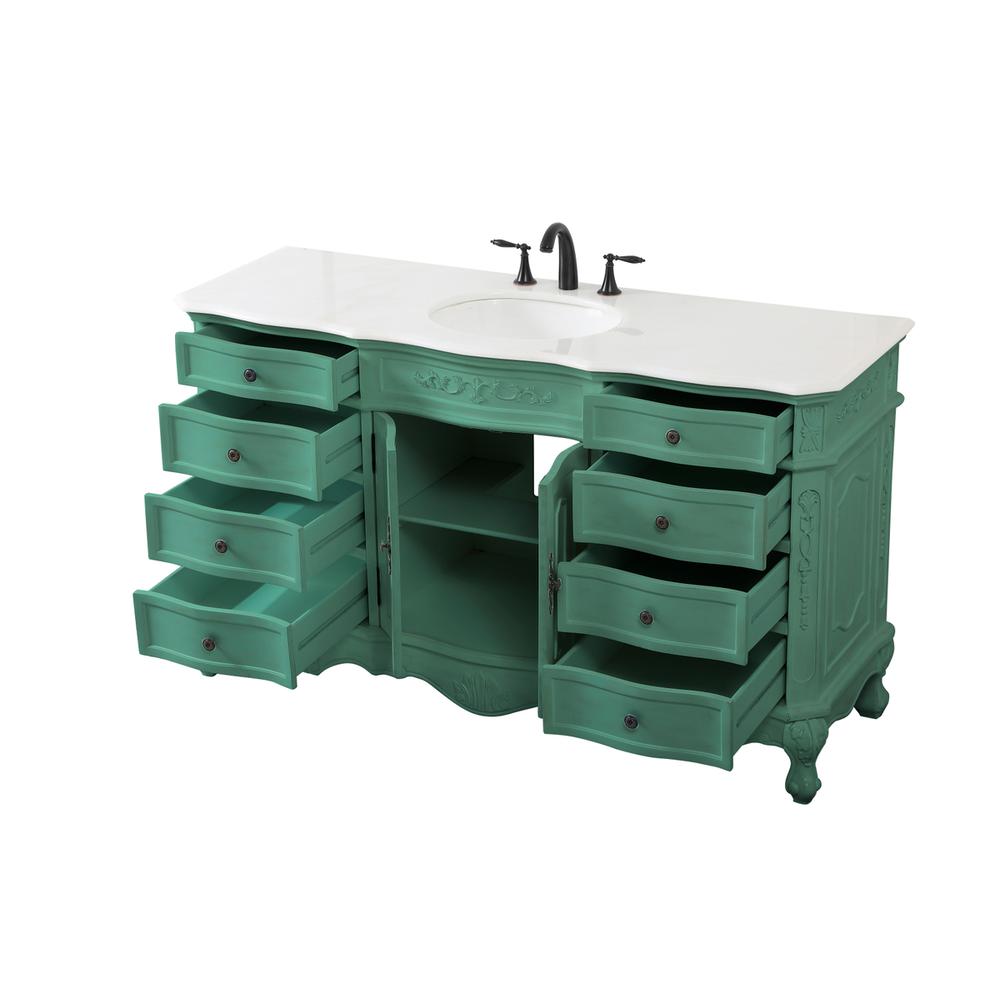 60 inch Single bathroom vanity in vintage mint. Picture 9