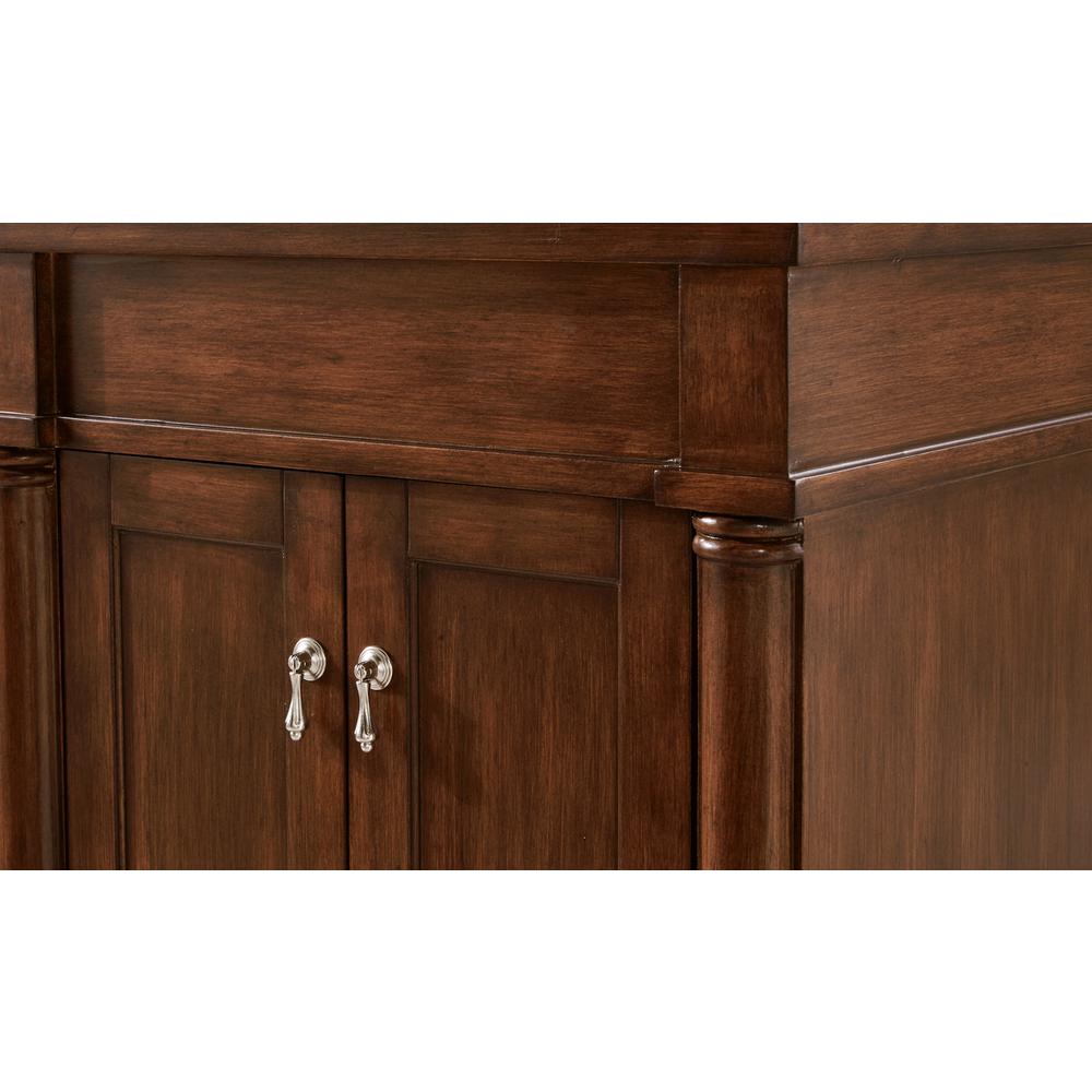24 inch Single Bathroom vanity in Walnut with ivory white engineered marble. Picture 5