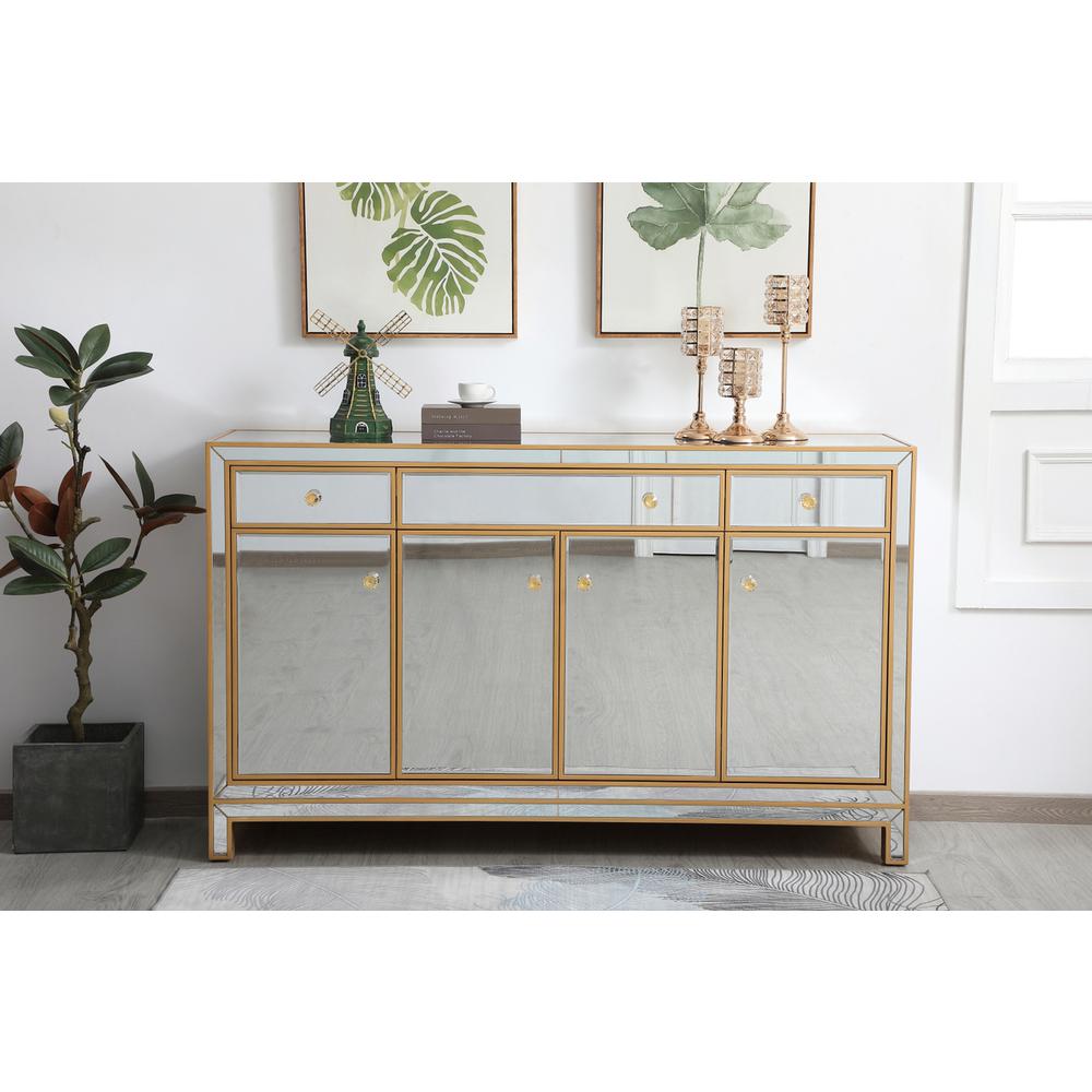 Reflexion 60 in. mirrored credenza in gold. Picture 11