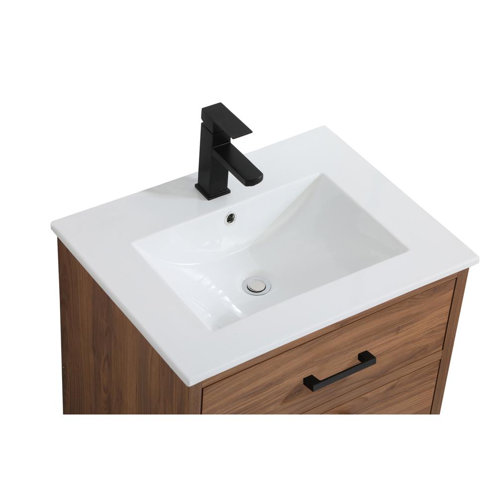 24 inch bathroom vanity in walnut brown. Picture 9