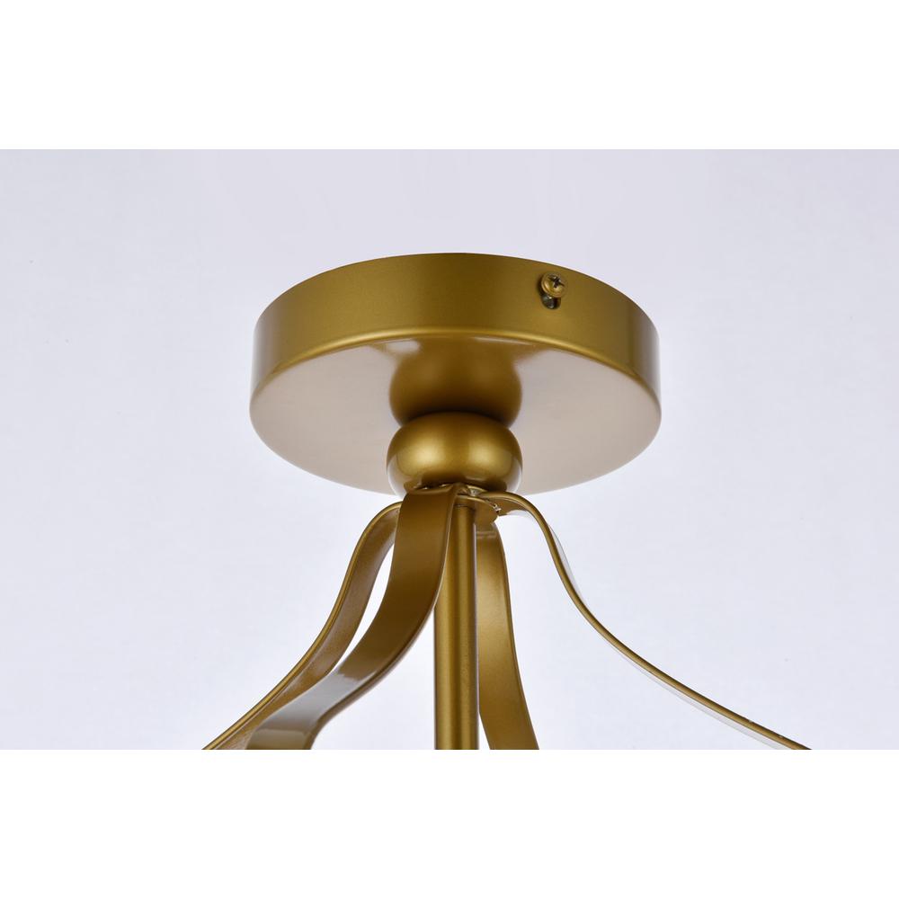 Janet 1 light flush mount in brass. Picture 5