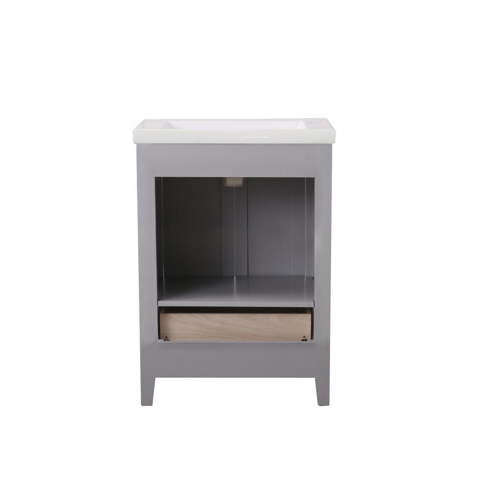 24 In. Single Bathroom Vanity Set In Medium Grey. Picture 13