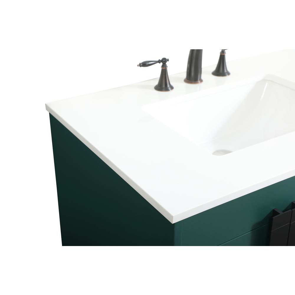 32 inch Single bathroom vanity in green. Picture 11