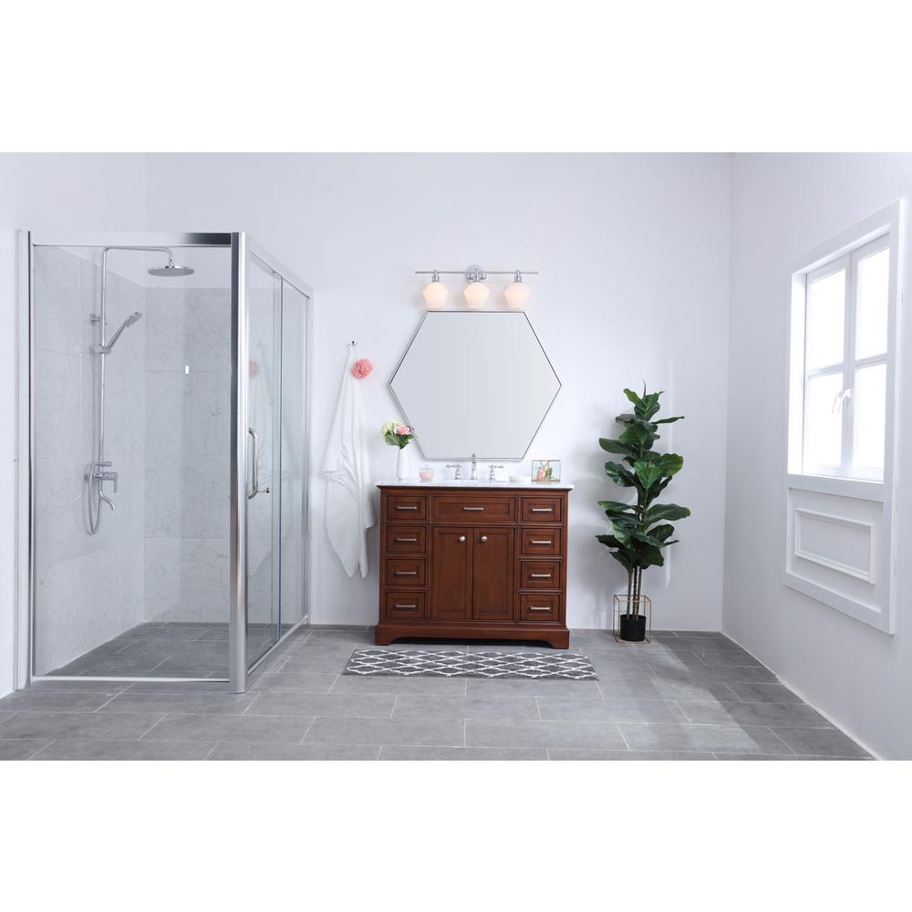 Gene 3 light Chrome and Frosted white glass Wall sconce. Picture 14