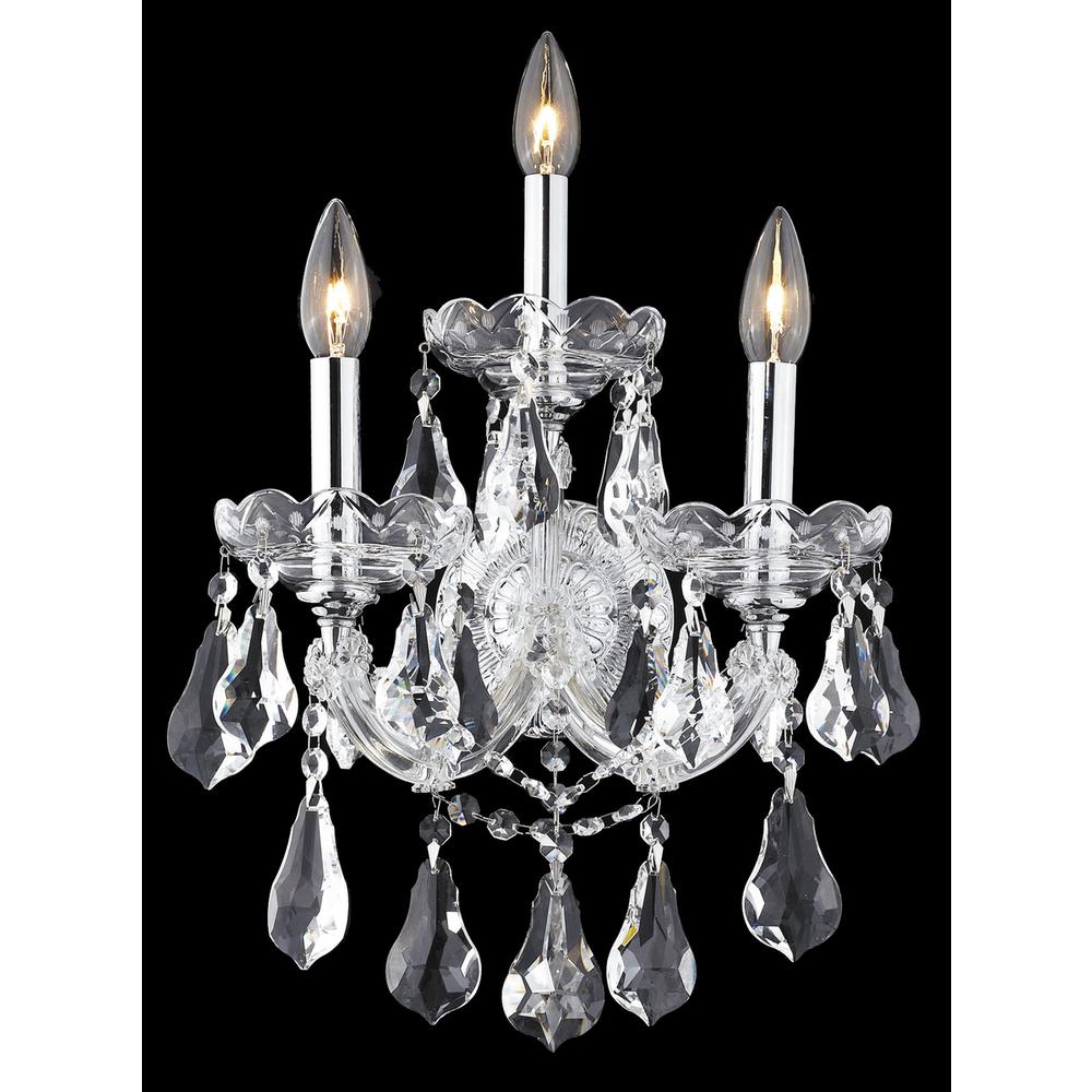 Maria Theresa 3 light Chrome Wall Sconce Clear Royal Cut Crystal. Picture 1