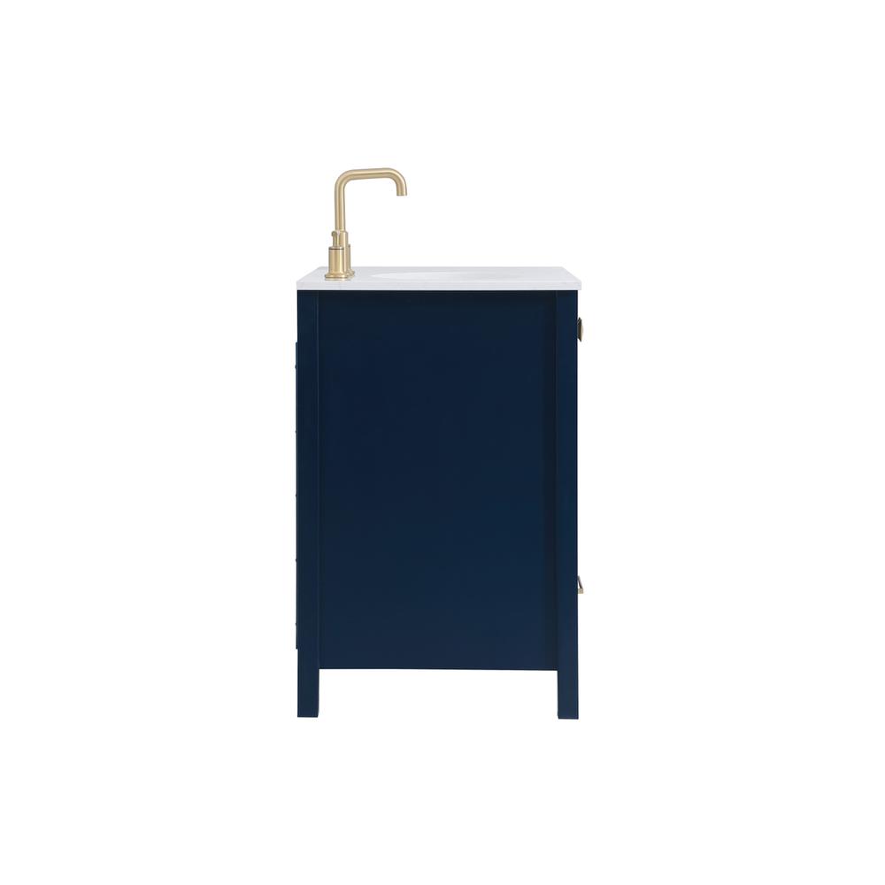 32 inch Single Bathroom Vanity in Blue. Picture 13