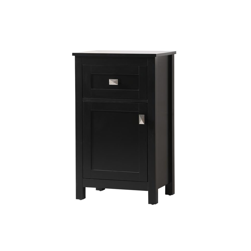 18 Inch Wide Bathroom Storage Freedstanding Cabinet In Black. Picture 2