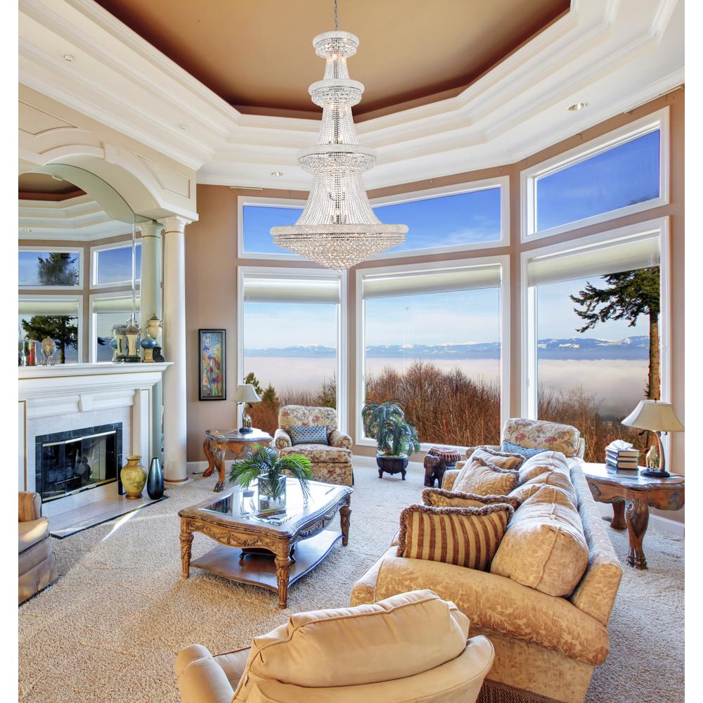 Primo 42 light Chrome Chandelier Clear Royal Cut Crystal. Picture 9