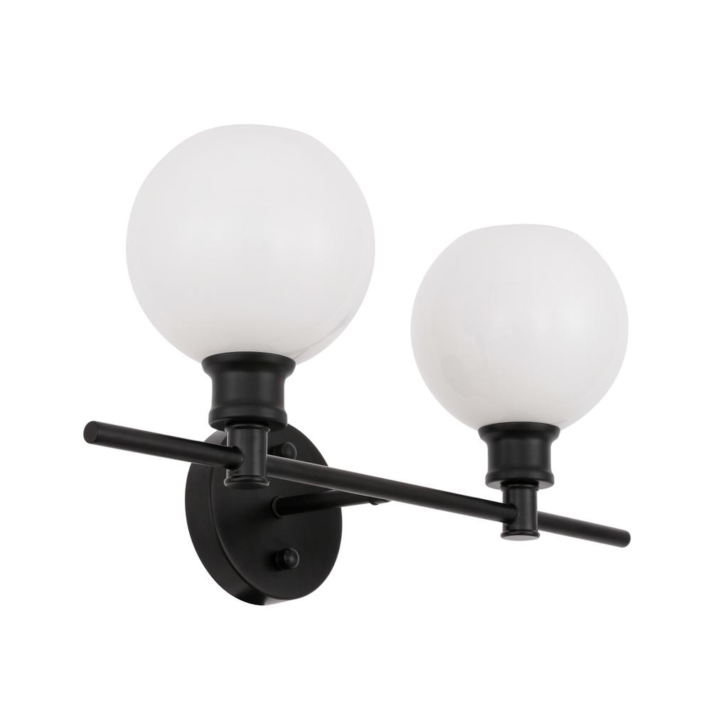 Collier 2 light Black and Frosted white glass Wall sconce. Picture 8