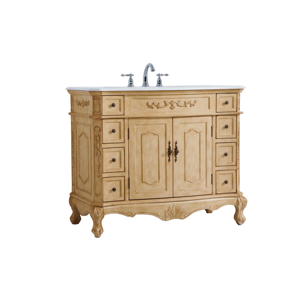 42 inch Single Bathroom vanity in Light Antique Beige. Picture 7