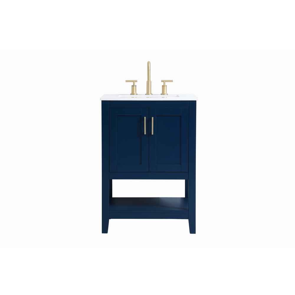 24 inch Single Bathroom Vanity in Blue. Picture 1