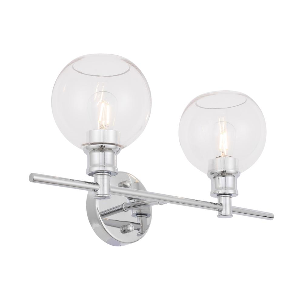 Collier 2 light Chrome and Clear glass Wall sconce. Picture 7