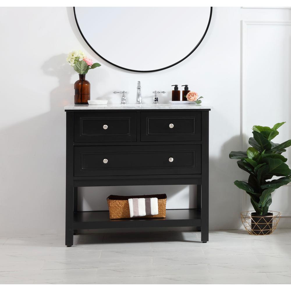 36 in. Single bathroom vanity set in Black. Picture 14