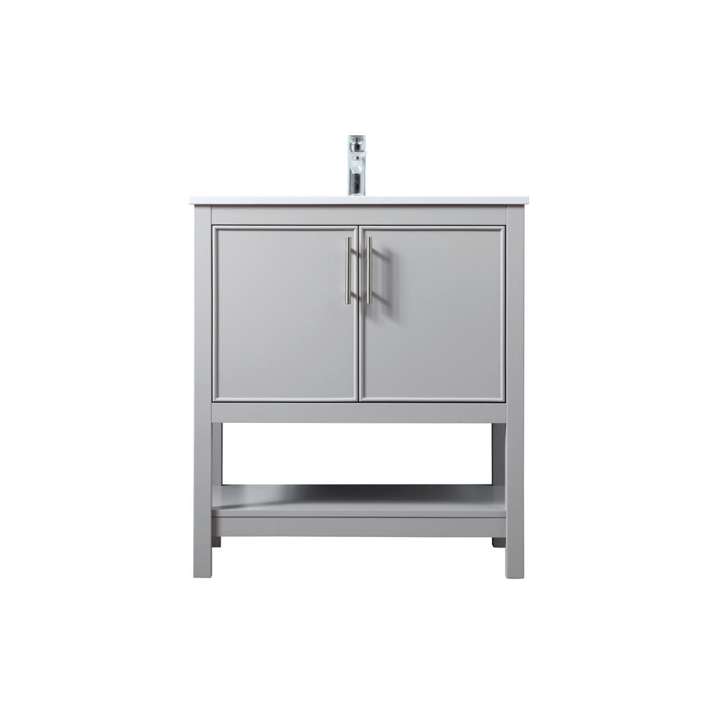 30 Inch SIngle Bathroom Vanity In Grey. Picture 1