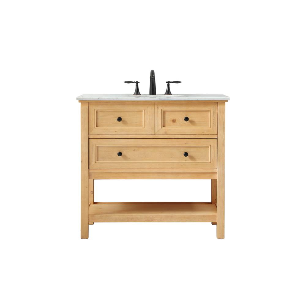 36 inch Single bathroom vanity in natural wood. Picture 1