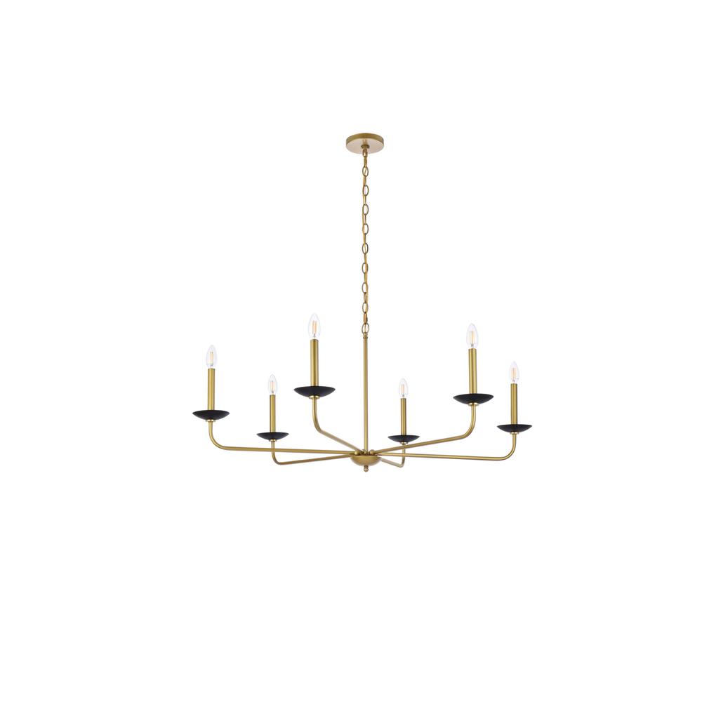 Cohen 42 inch pendant in black and brass. Picture 6