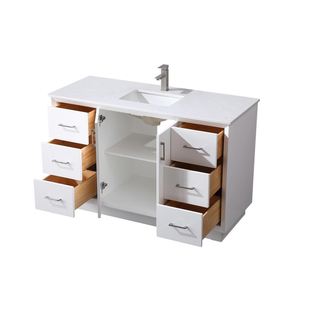 54 Inch SIngle Bathroom Vanity In White. Picture 9