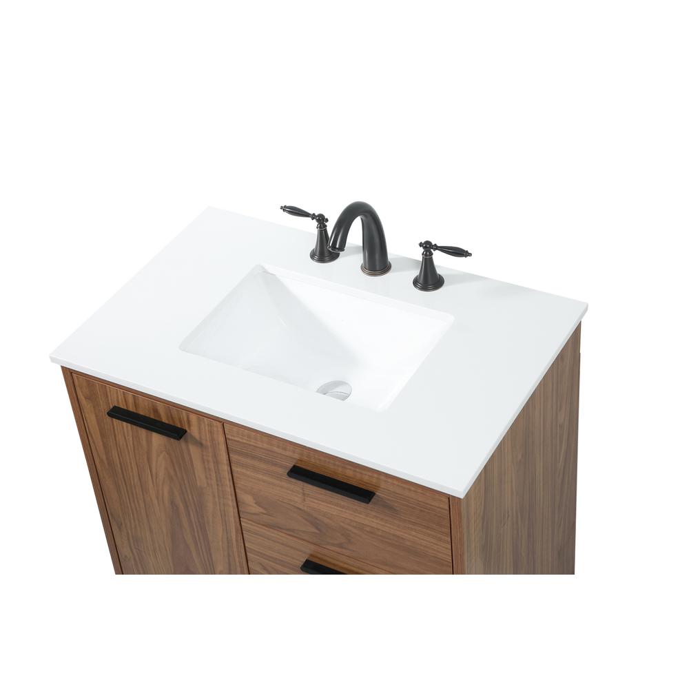 30 inch Single bathroom vanity in walnut brown. Picture 10