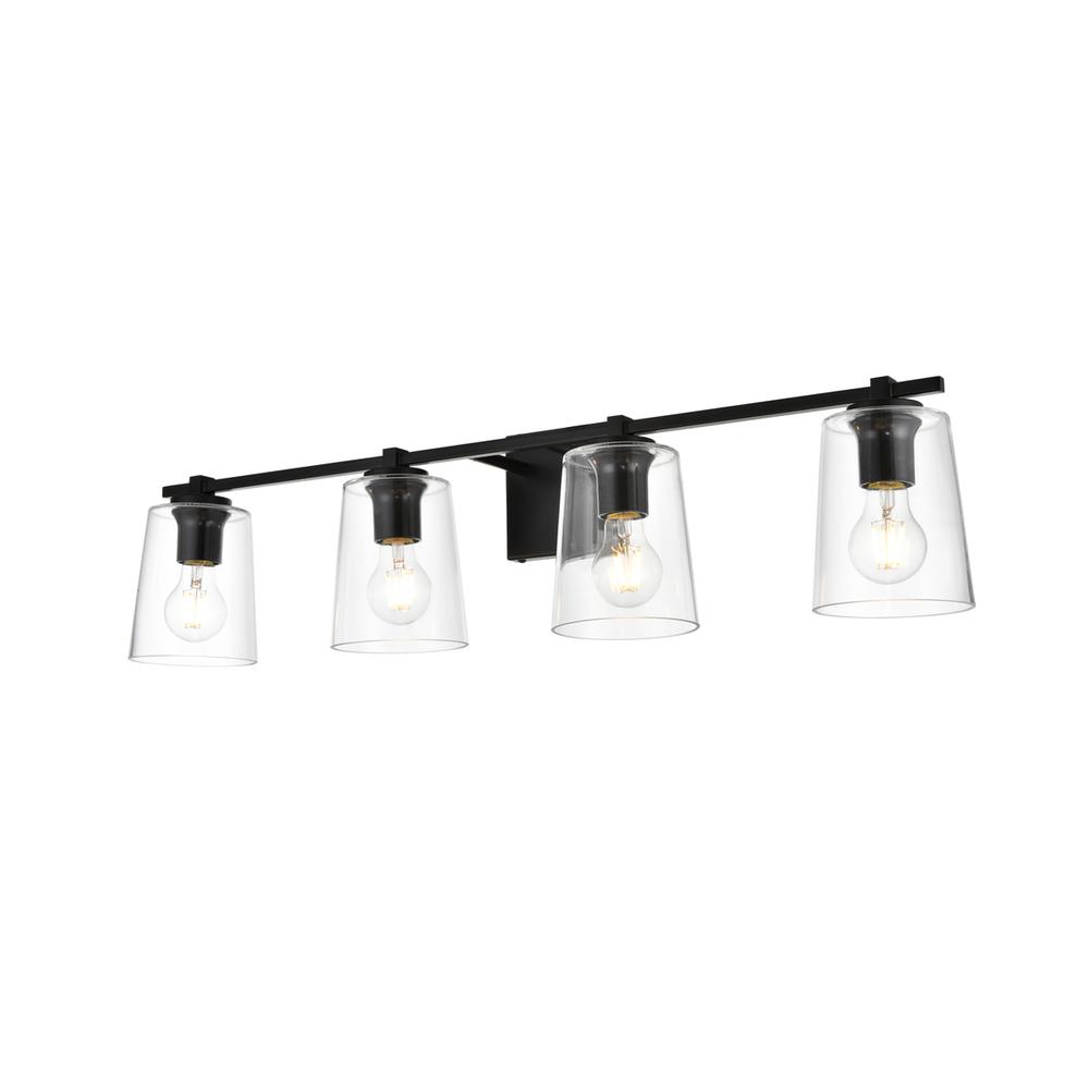 Kacey 4 light Black and Clear Bath Sconce. Picture 2