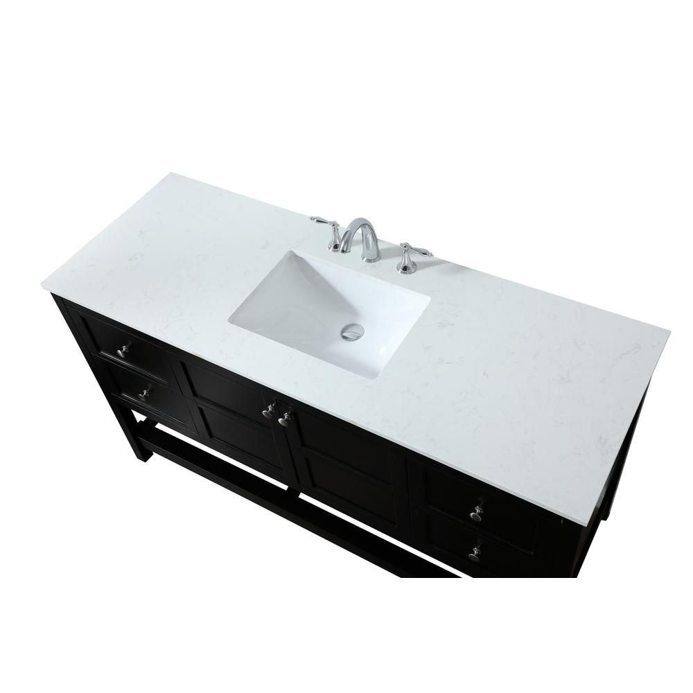 60 inch Single bathroom vanity in black. Picture 10