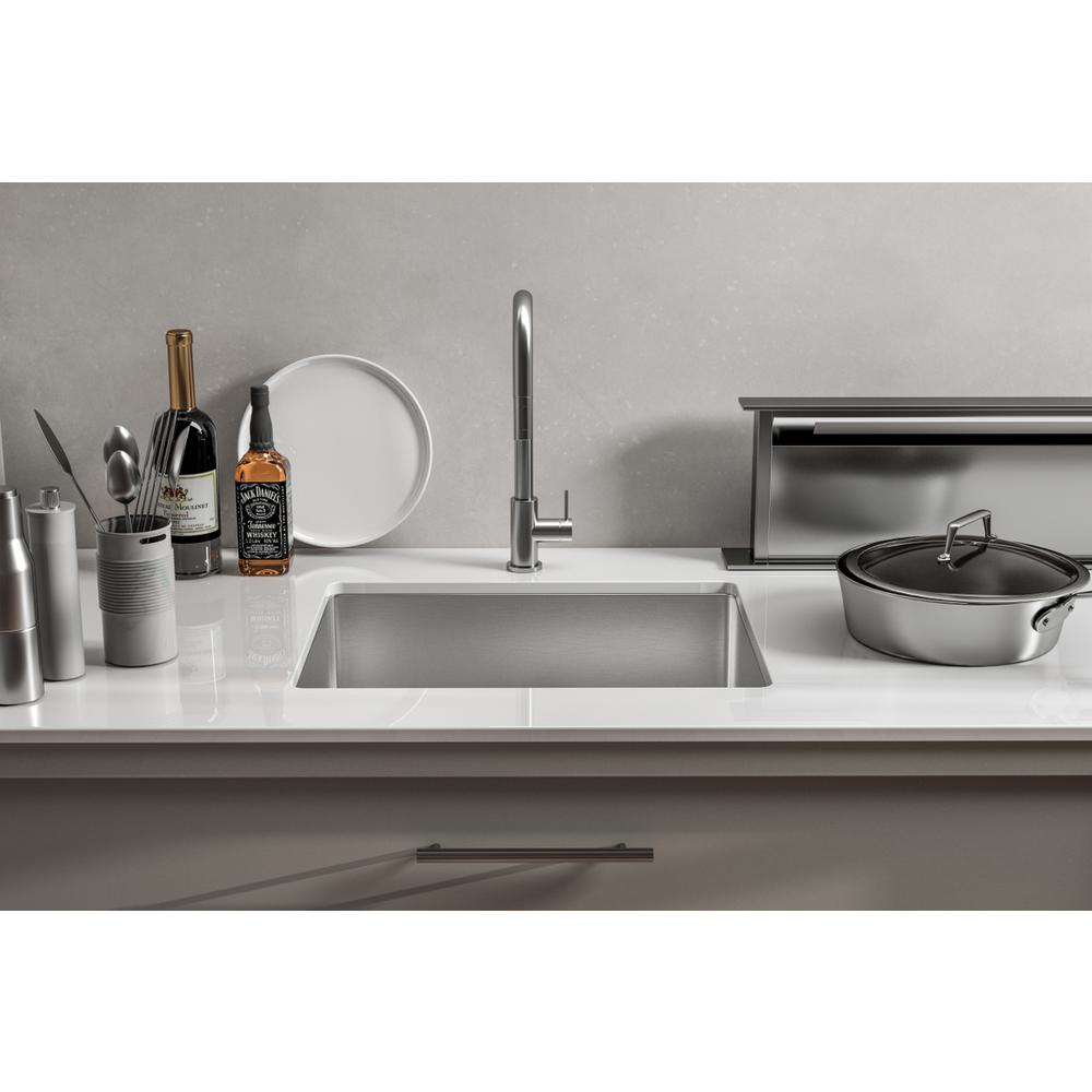 Stainless Steel undermount kitchen sink L23'' x W18'' x H10". Picture 6