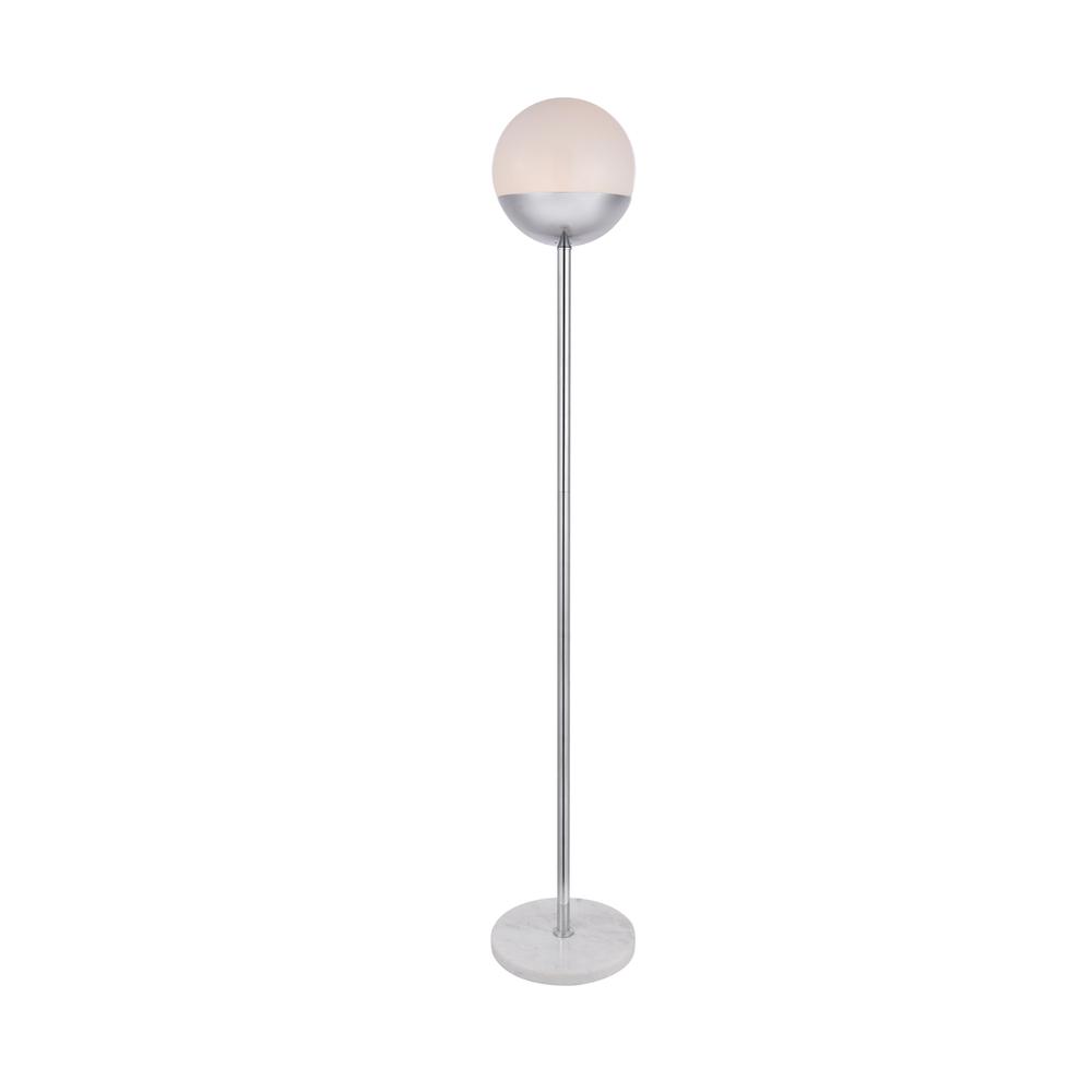 Eclipse 1 Light Chrome Floor Lamp With Frosted White Glass. Picture 2