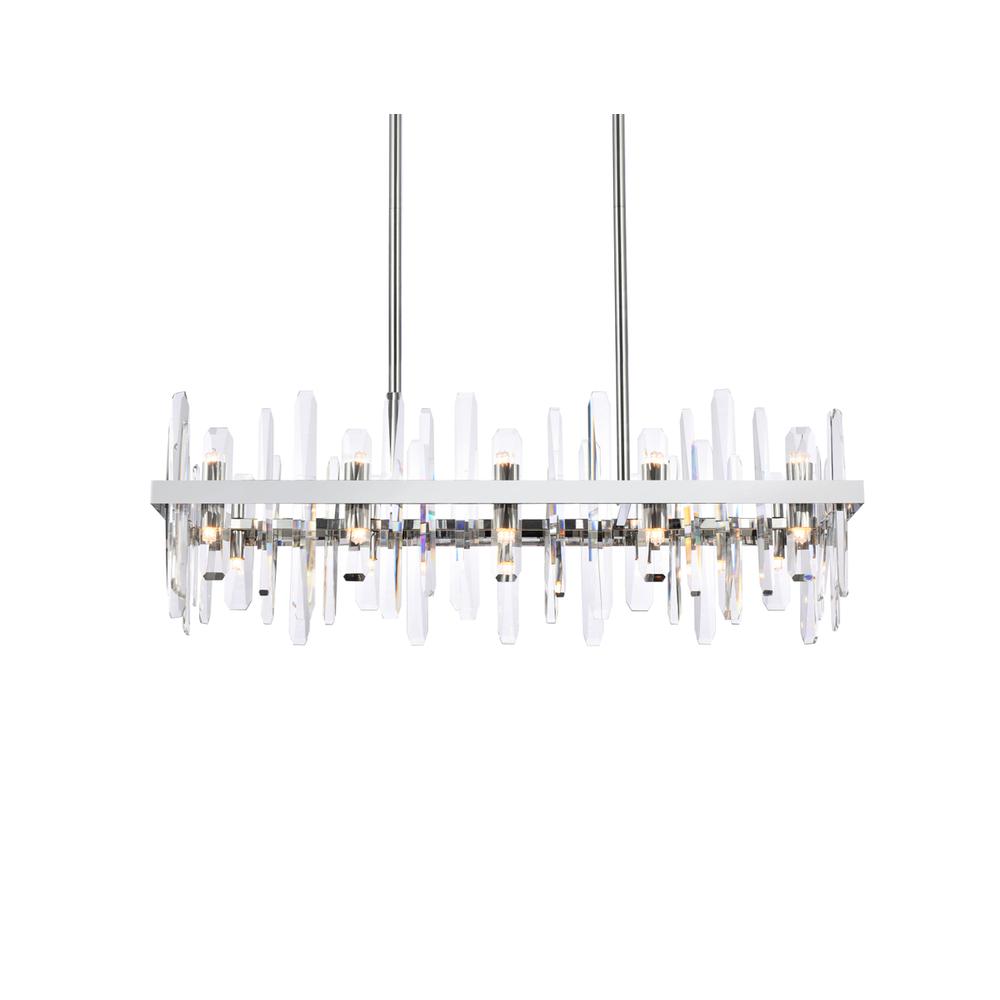 Serena 36 inch crystal rectangle chandelier in chrome. Picture 2