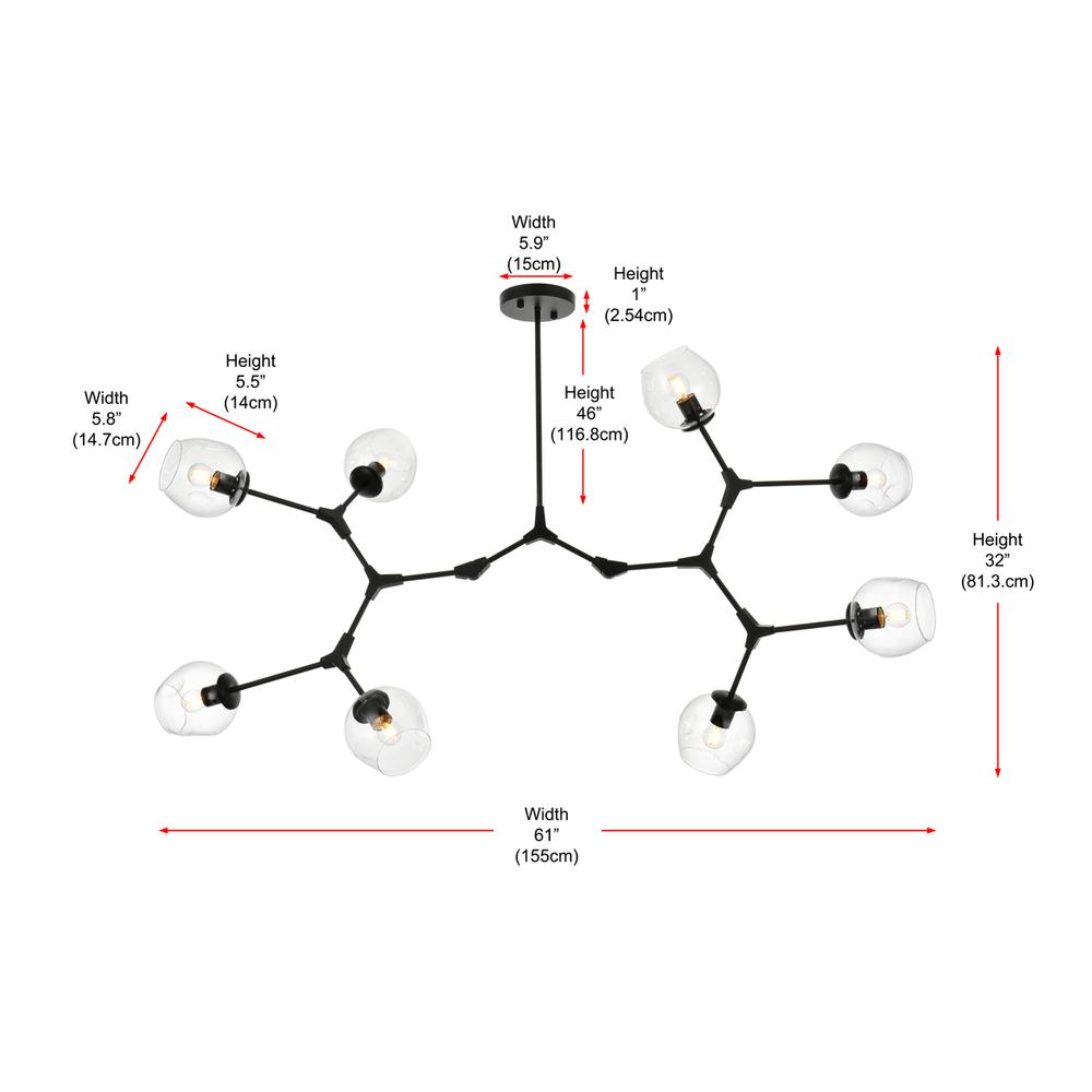Cavoli 61 inch Chandelier in Black. Picture 9
