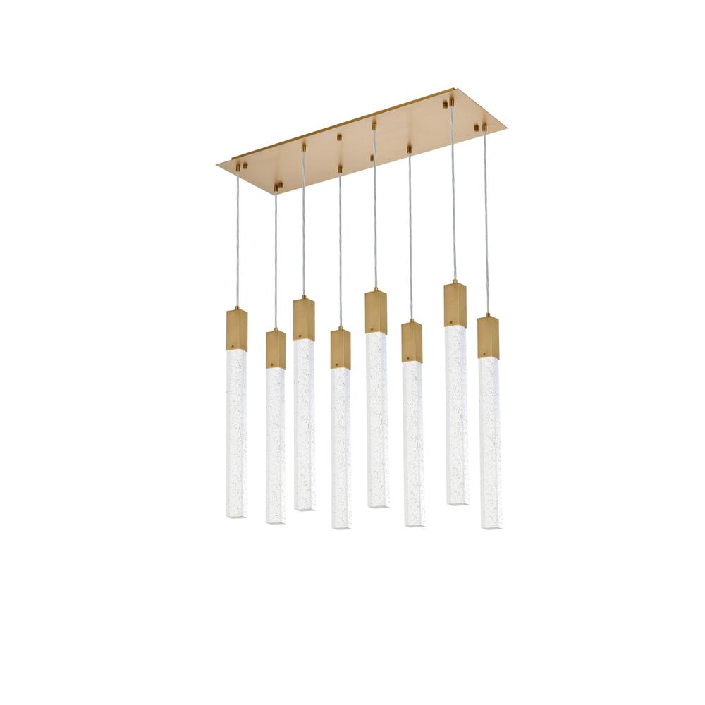 Weston 8 lights pendant in satin gold. Picture 6