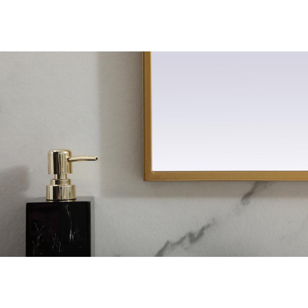 Metal Frame Arch Mirror 40x30 Inch in Brass. Picture 5