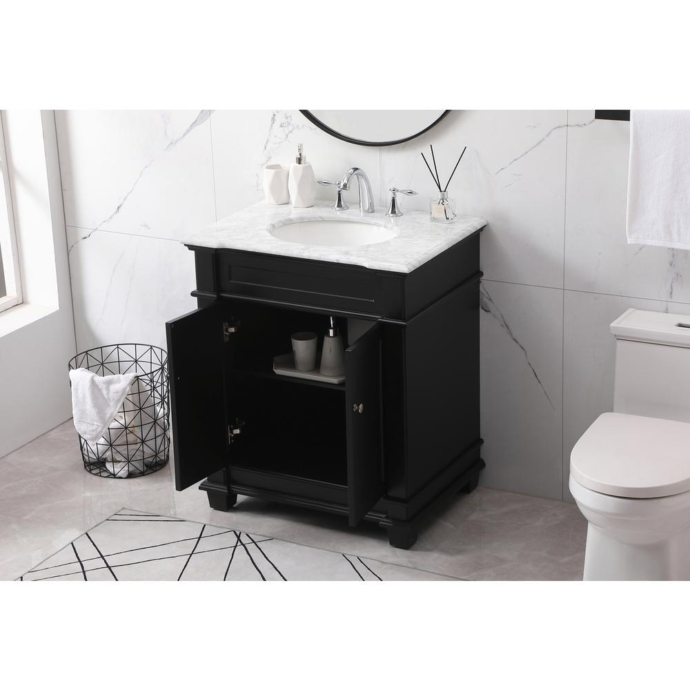 30 inch Single bathroom vanity set in black. Picture 3